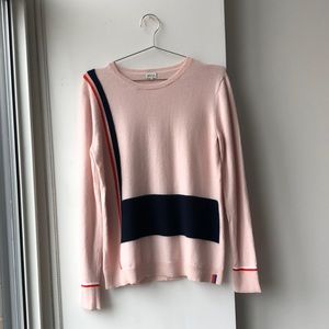 Kule Pink Navy and Red Stripe Cashmere Blend Sweater!